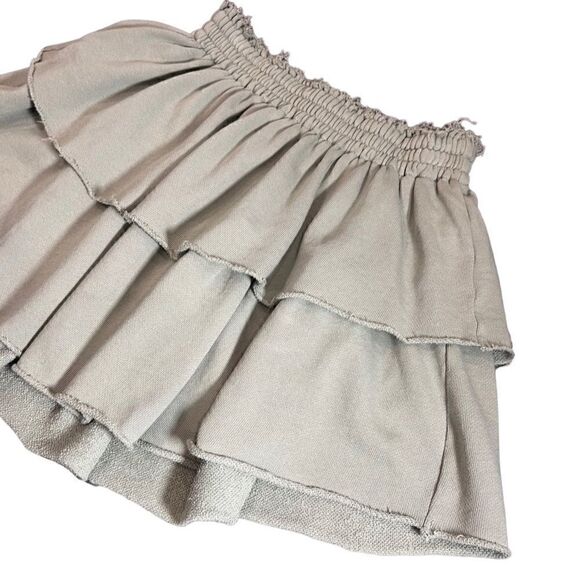 Aerie tiered jersey mini skirt sage green cotton size XS - Picture 4 of 9